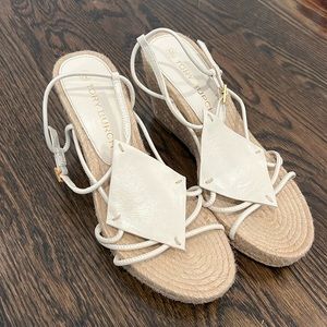 Brand new Tory Burch white wedges